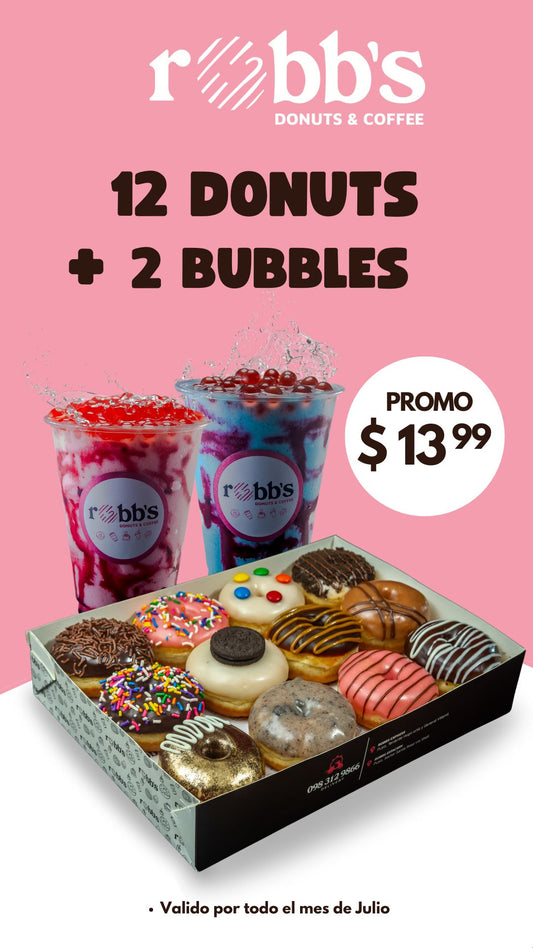 Duo Bubbles 12 Donuts + 2 Frappes Bubbles